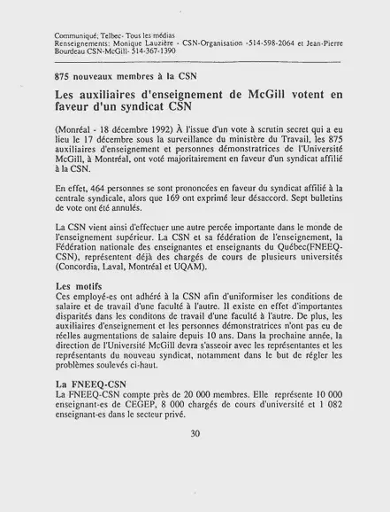 Press release announcing AGSEM’s certification with CSN (1992). AGSEM Archives, Vol. 6.1 &ldquo;AGSEM Certification.&rdquo;